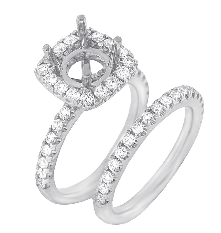 Platinum Diamond Halo Semi Mount