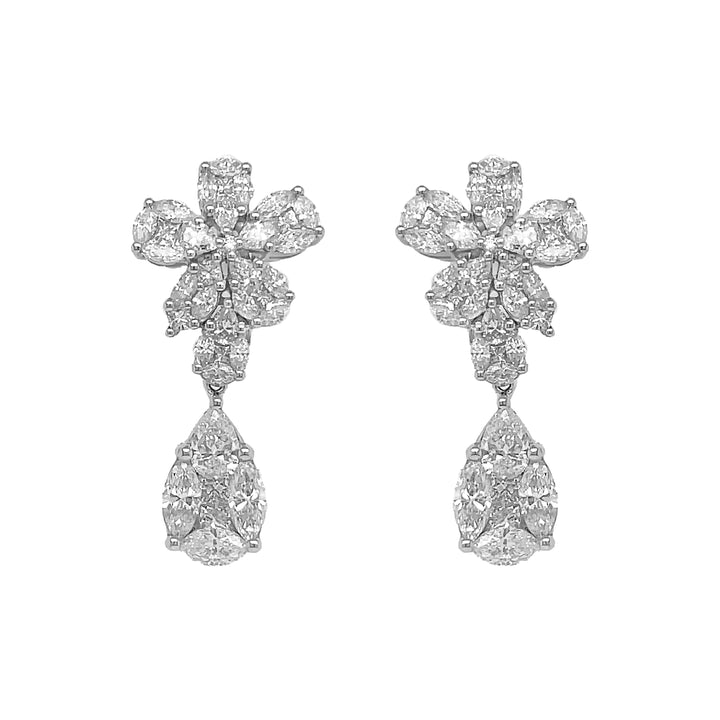 18kt White Gold Diamond Earrings