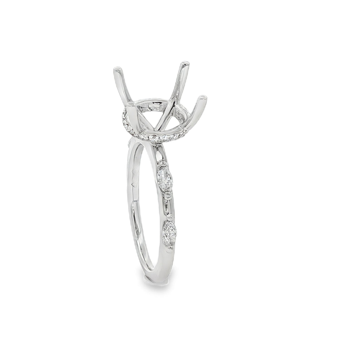 18kt White Gold Diamond Semi-Mount