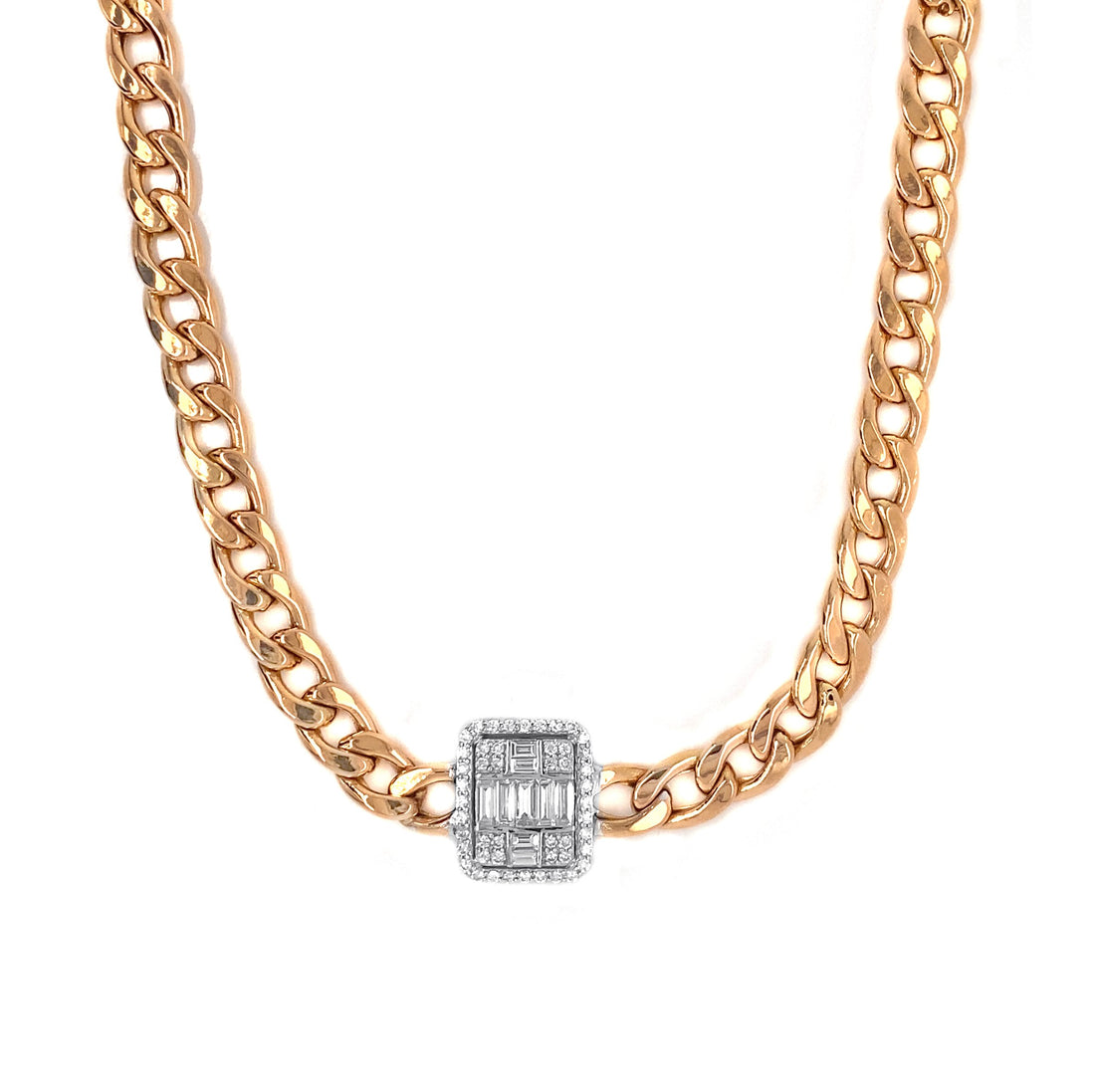 18kt Rose Gold Diamond Necklace