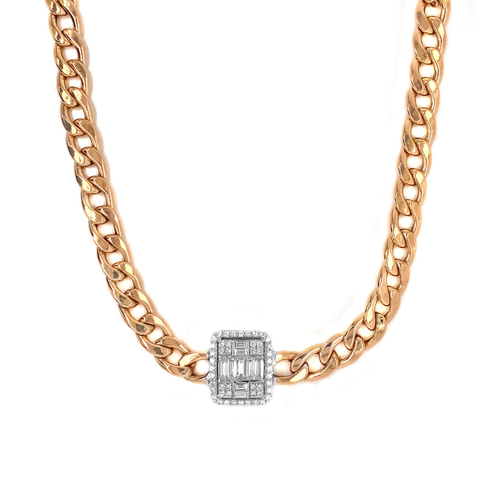 18kt Rose Gold Diamond Necklace