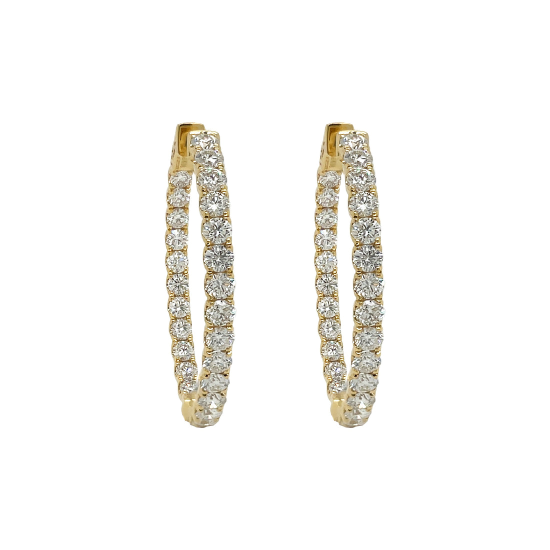 18kt Yellow Gold Diamond Inside-out Hoops