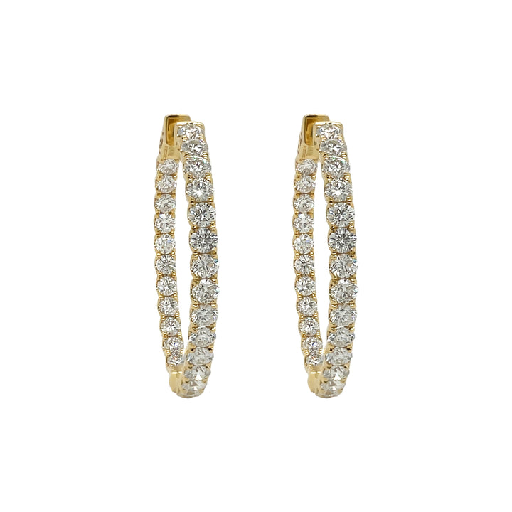 18kt Yellow Gold Diamond Inside-out Hoops