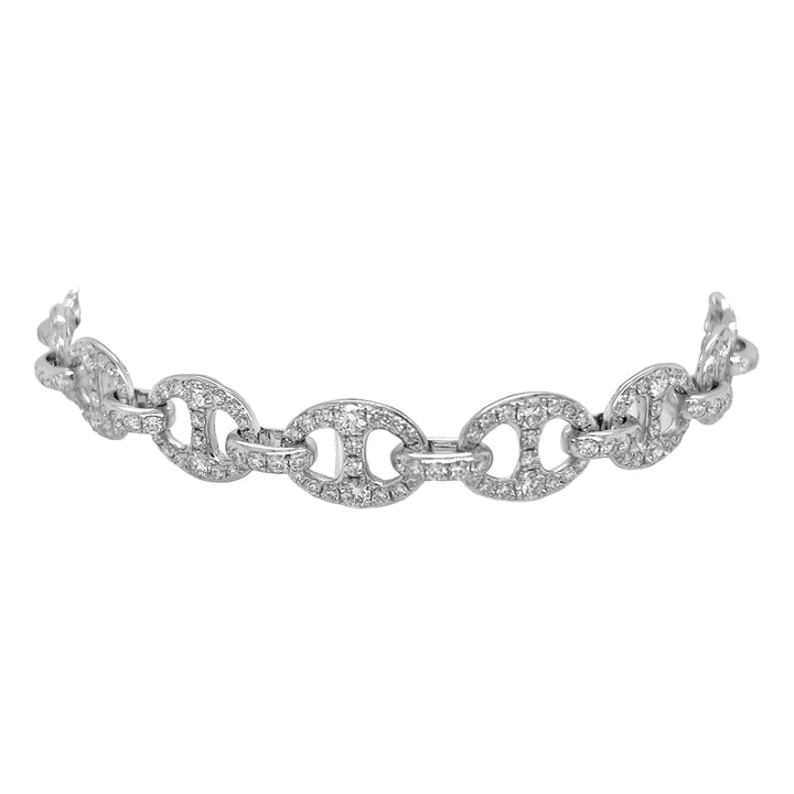 18kt White Gold Diamond Link Bracelet