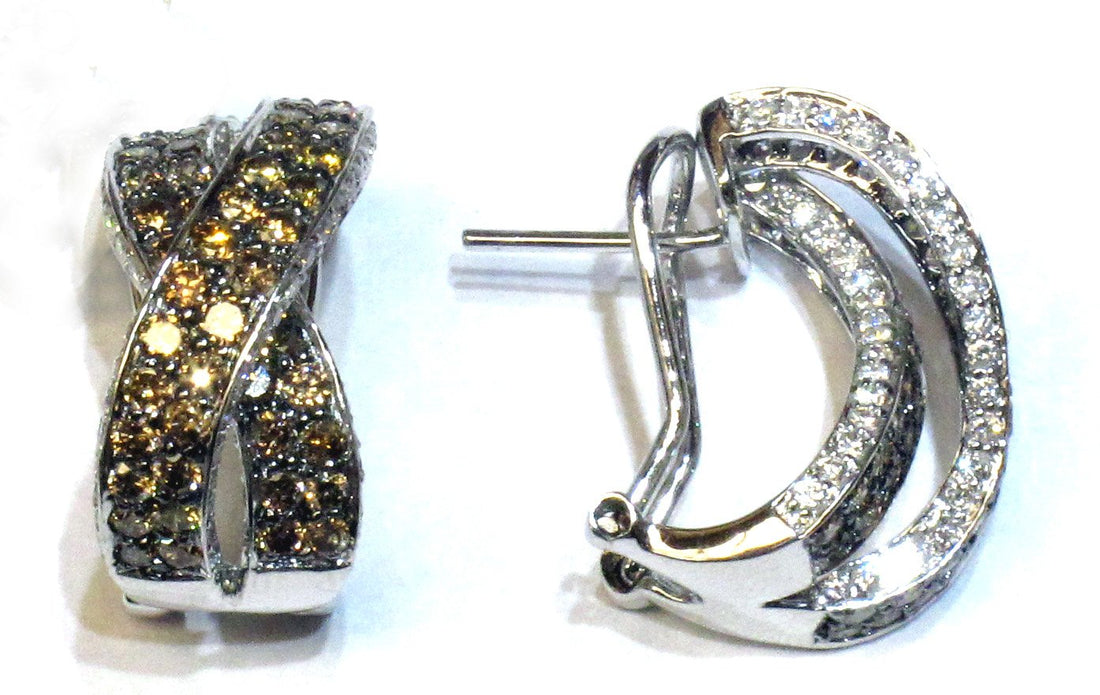 18kt White Gold Champagne Diamond Earrings
