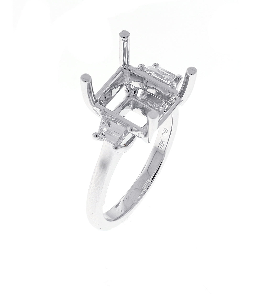 18kt White Gold Diamond Semi Mount