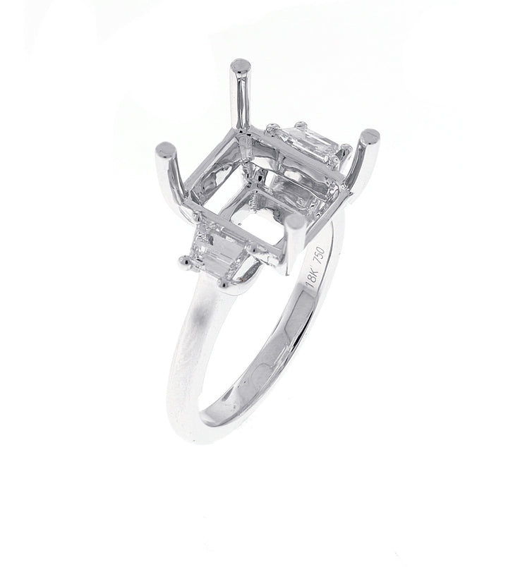 18kt White Gold Diamond Semi Mount