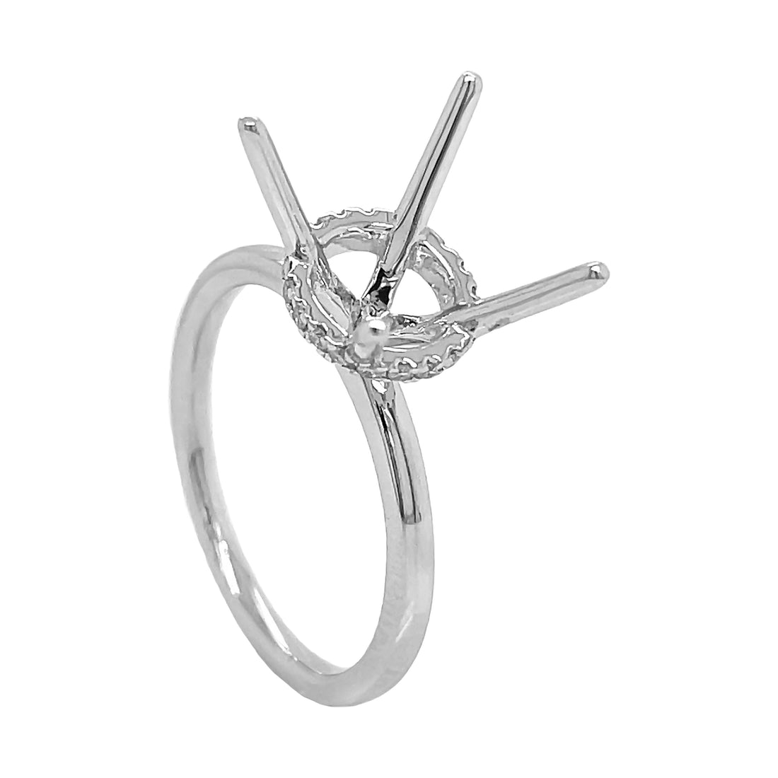 18kt White Gold Diamond Semi Mount