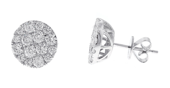 18kt White Gold Diamond Cluster stud Earrings