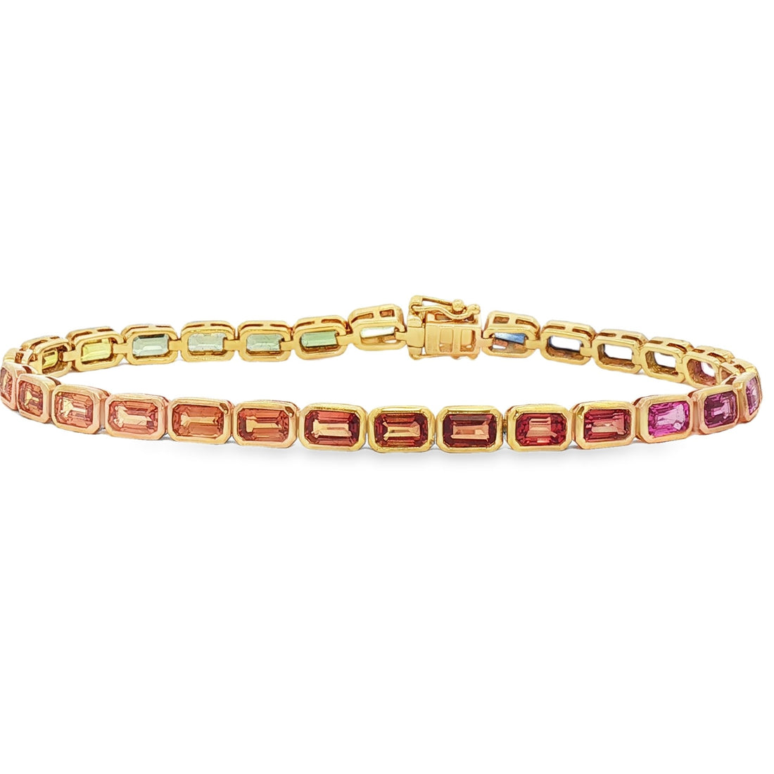 18kt Yellow Gold Multi Sapphire Bracelet