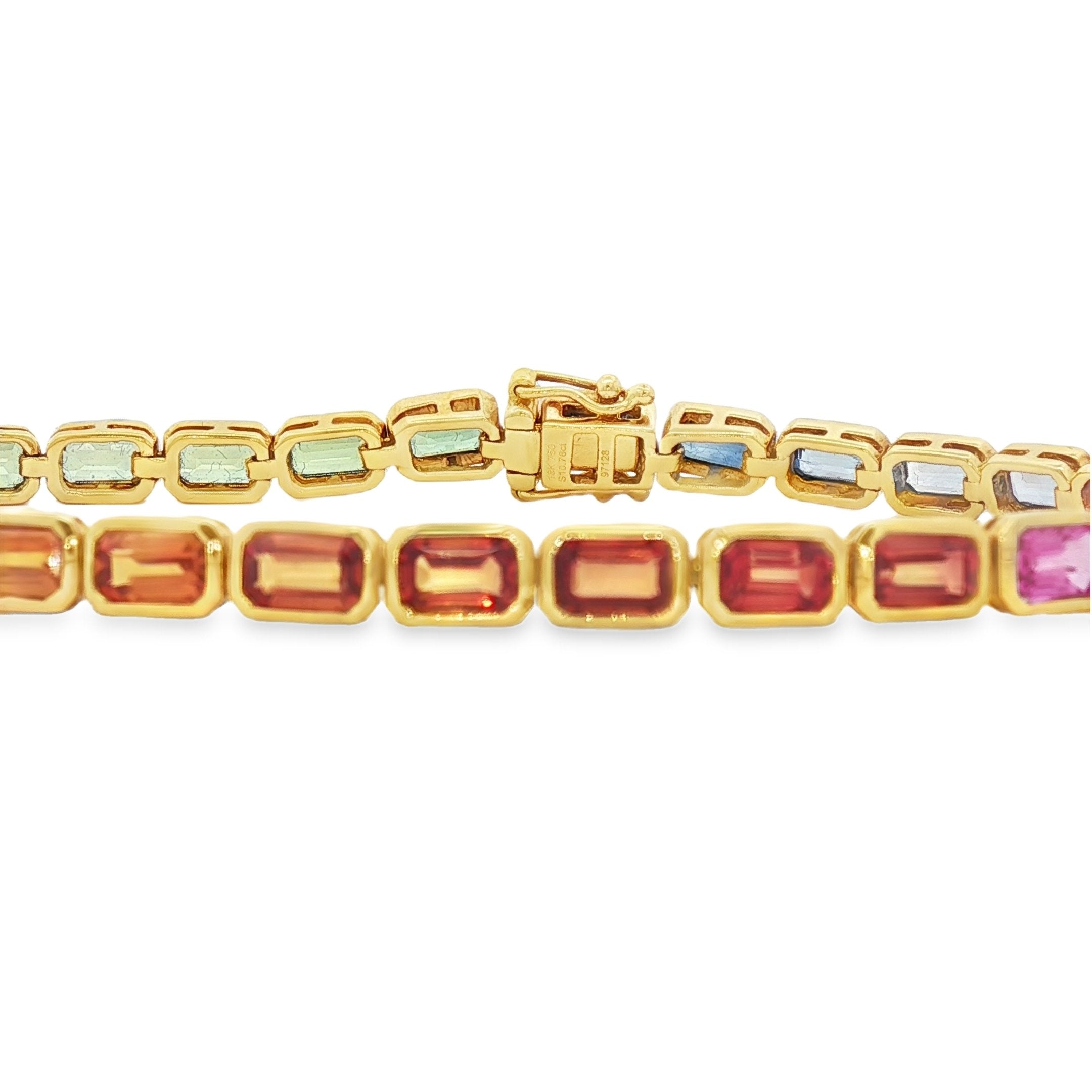 18kt Yellow Gold Multi Sapphire Bracelet