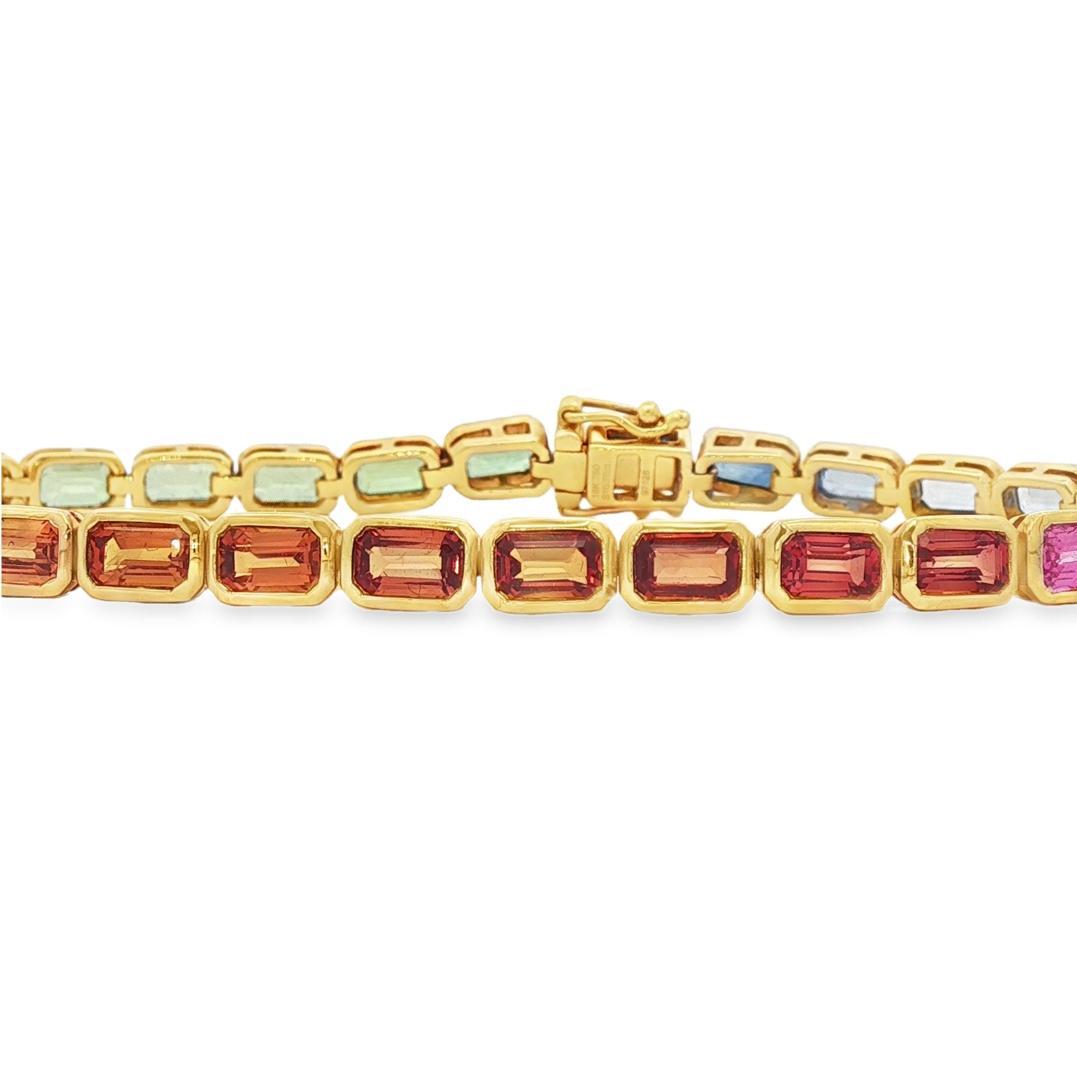 18kt Yellow Gold Multi Sapphire Bracelet