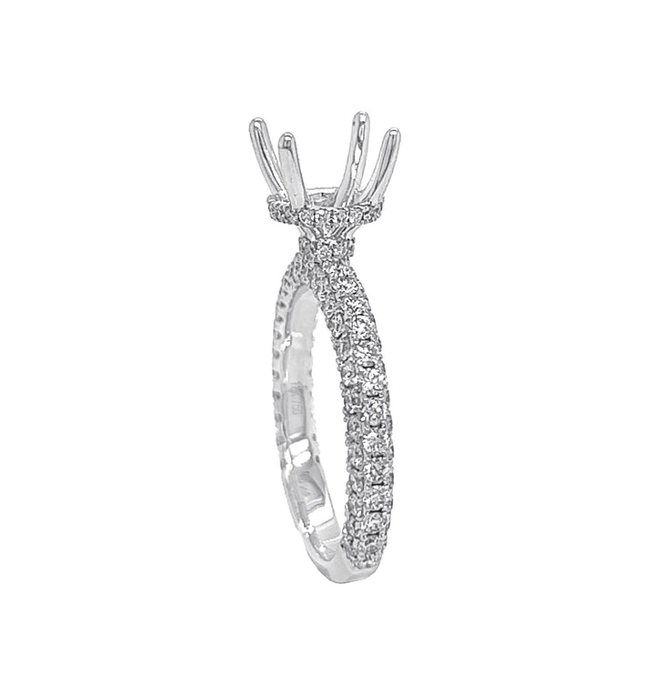 18kt White Gold Diamond Semi Mount