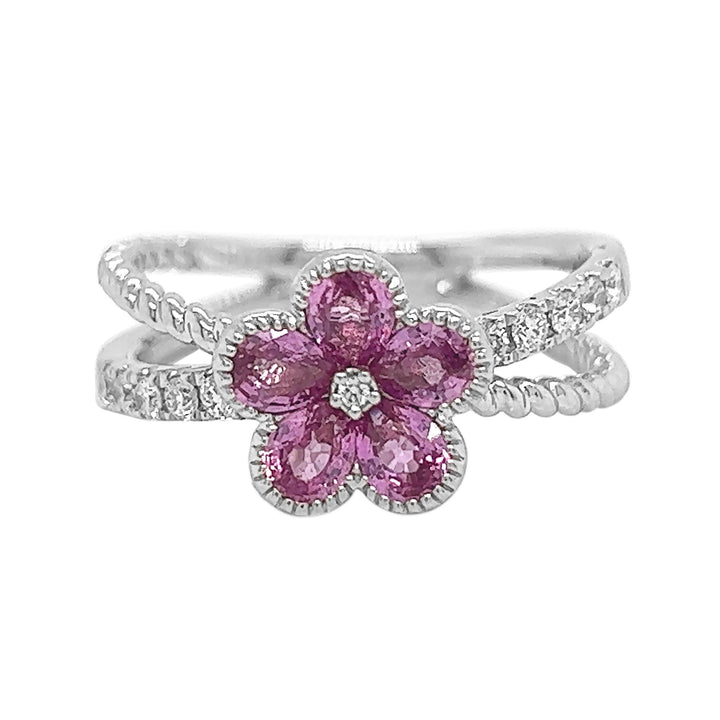 18kt White Gold Diamond and Sapphire Ring