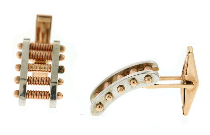 14kt Rose And White Gold Cuff Link