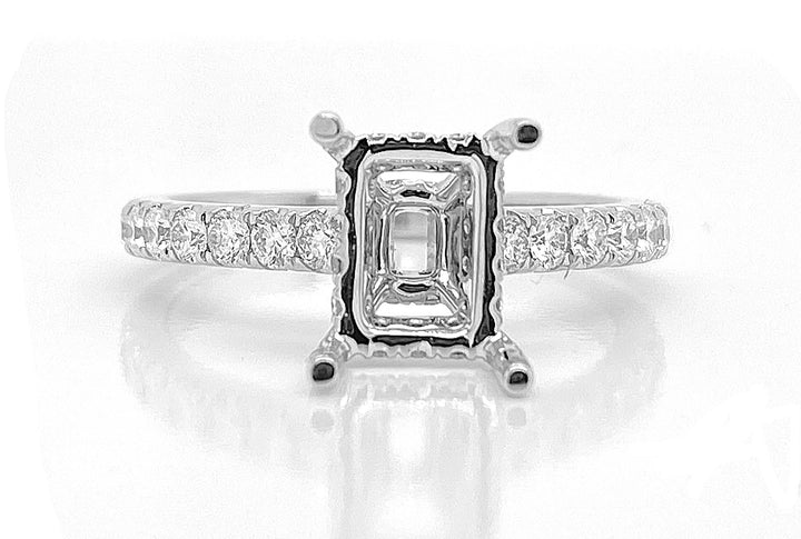 18kt White Gold Diamond Semi Mount