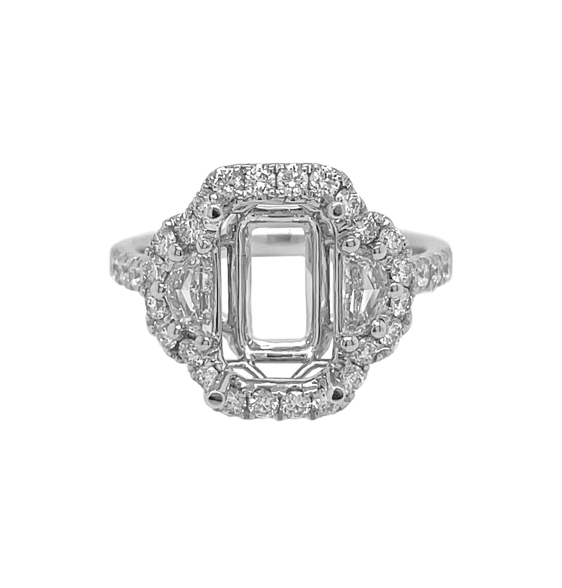 18kt White Gold Diamond Semi Mount
