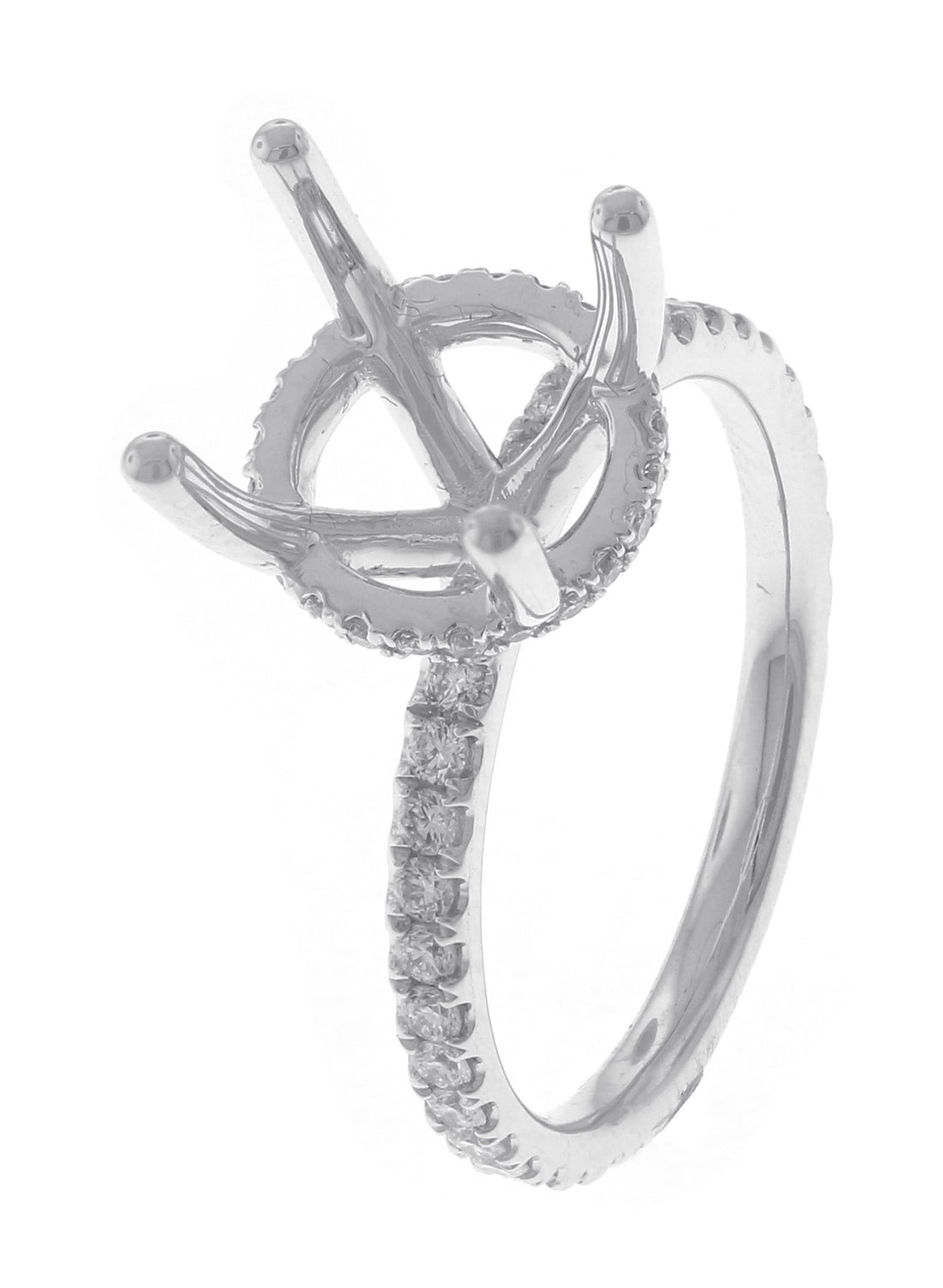 18kt White Gold Diamond Semi Mount