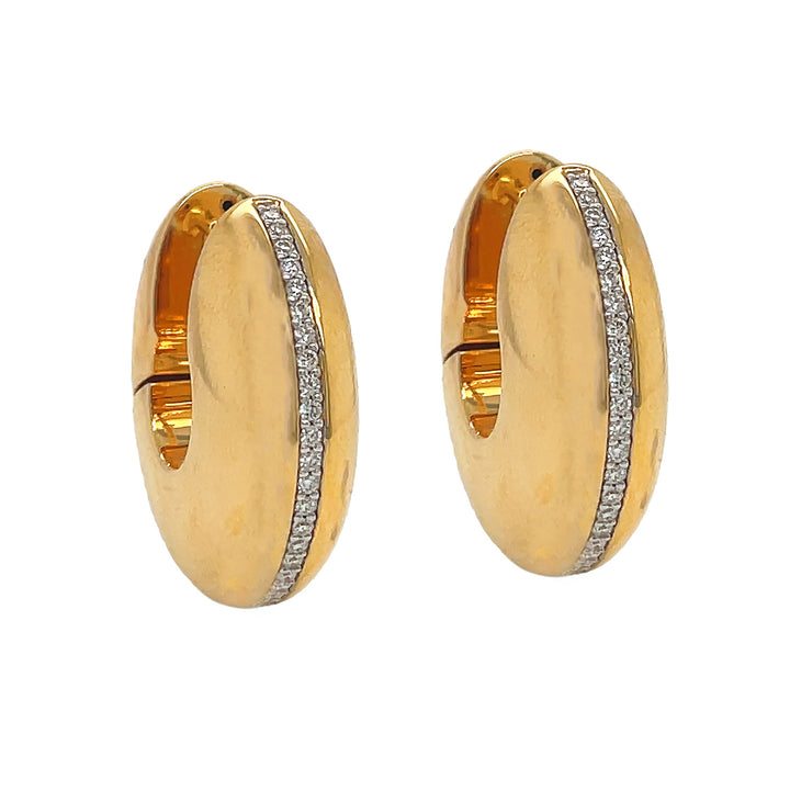18kt Yellow and White Gold Diamond Hoops