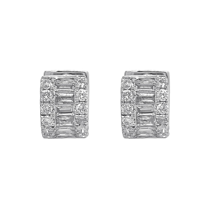 18kt White Gold Diamond Huggie Earrings