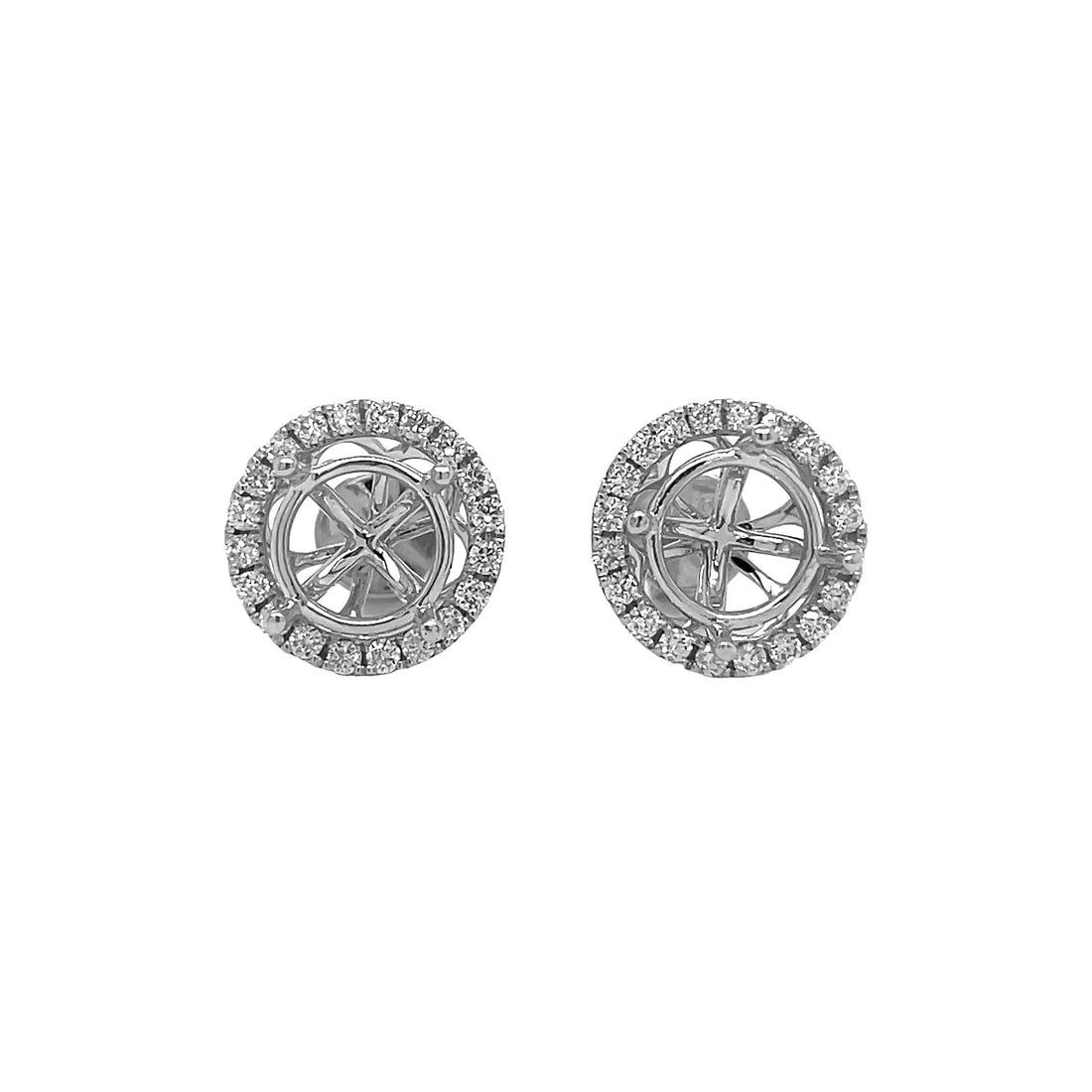 18kt White Gold Diamond Earring Mounting