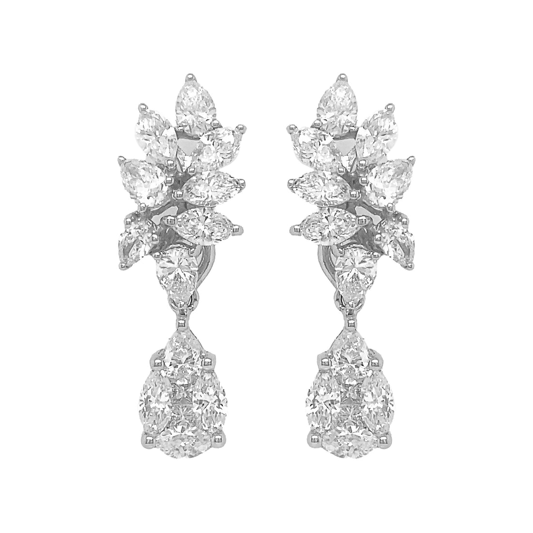 18kt White Gold Diamond Earrings
