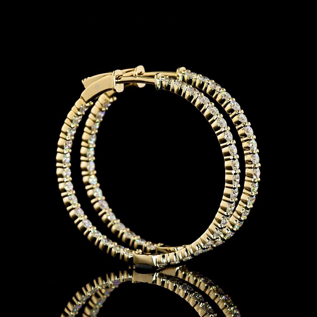 14kt Yellow Gold Lab Diamond Hoops