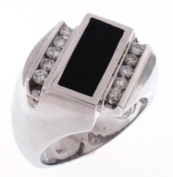 14kt White Gold Diamond Men`s Ring