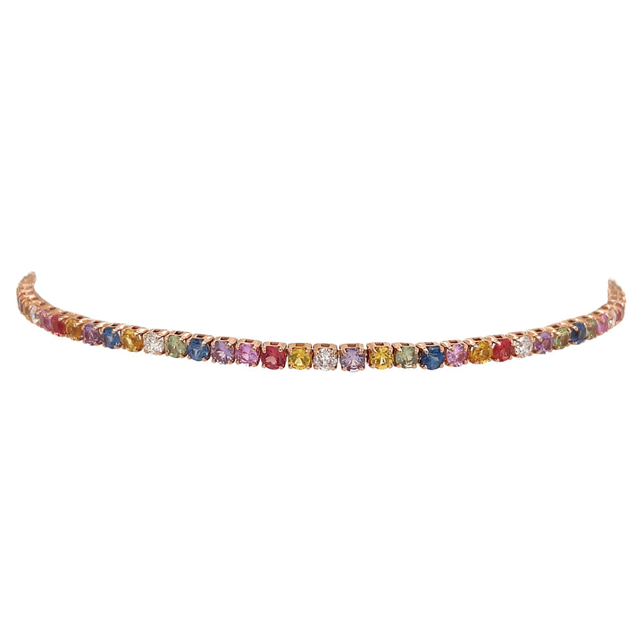 18kt Rose Gold Diamond And Sapphire Bracelet