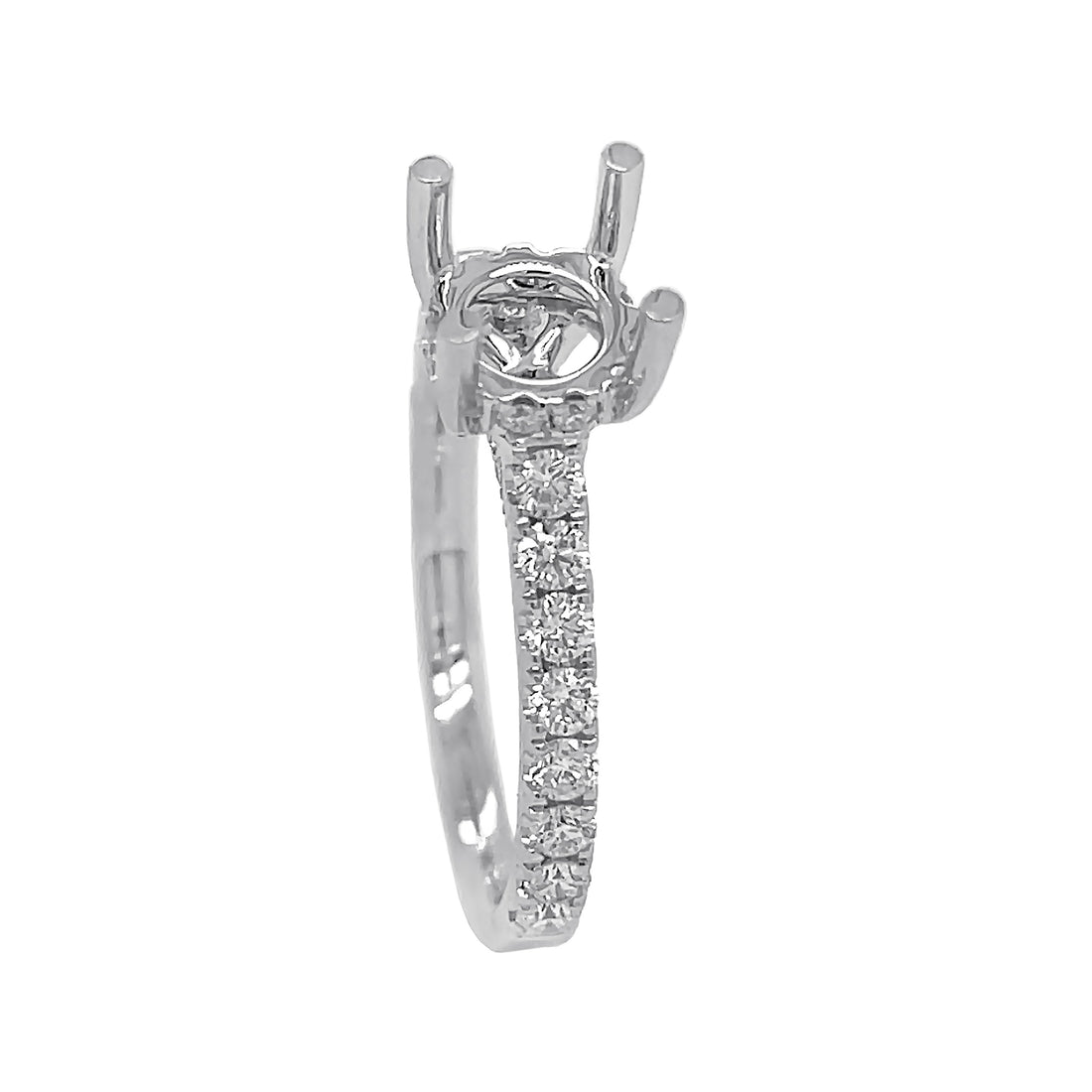 18kt White Gold Diamond Semi Mount