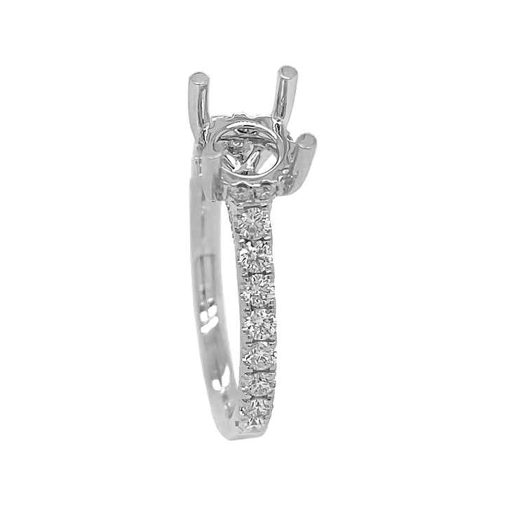 18kt White Gold Diamond Semi Mount