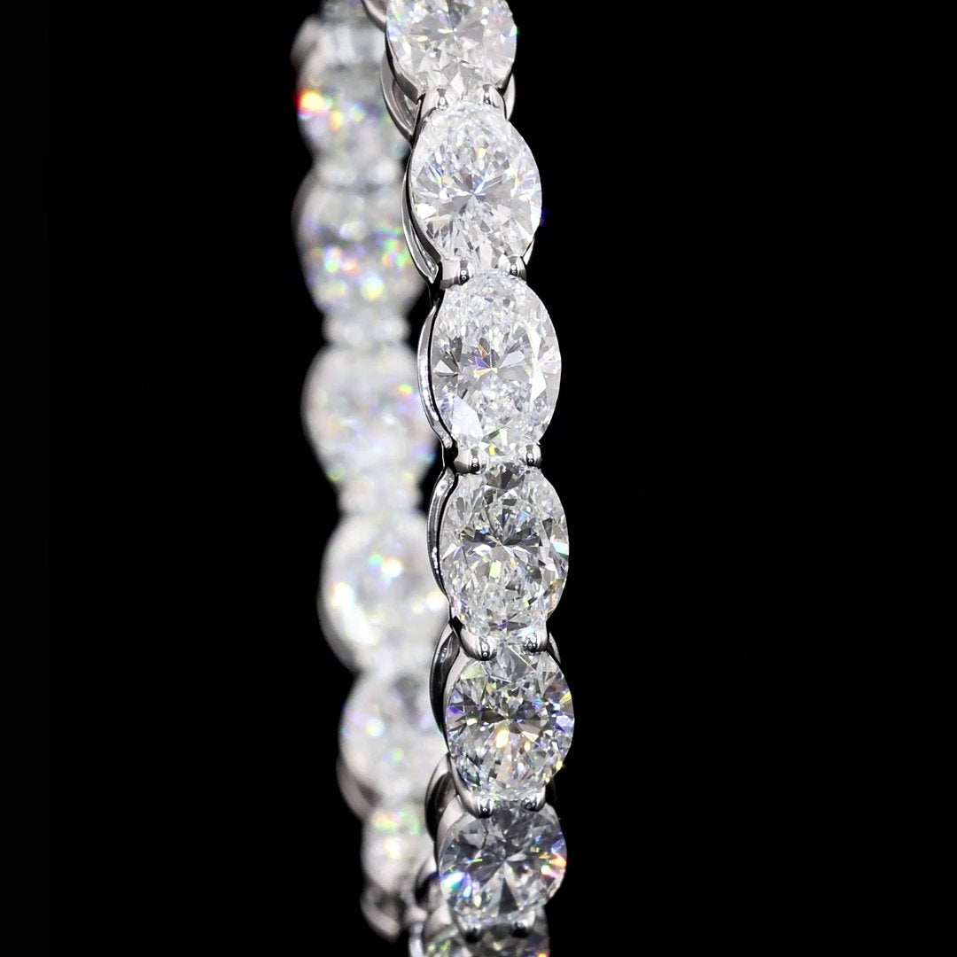 14kt White Gold Lab Diamond Hoops