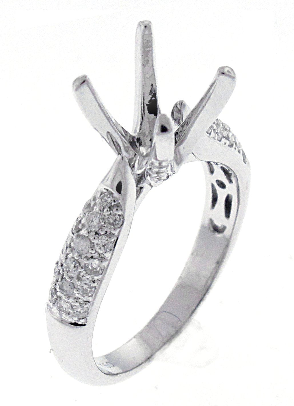18kt White Gold Diamond Semi Mount