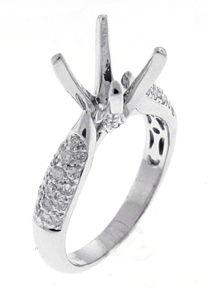 18kt White Gold Diamond Semi Mount
