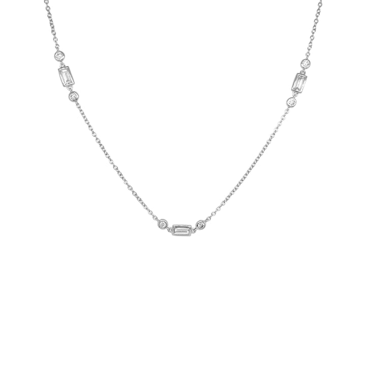 18kt White Gold Diamonds-by-the-Inch Necklace