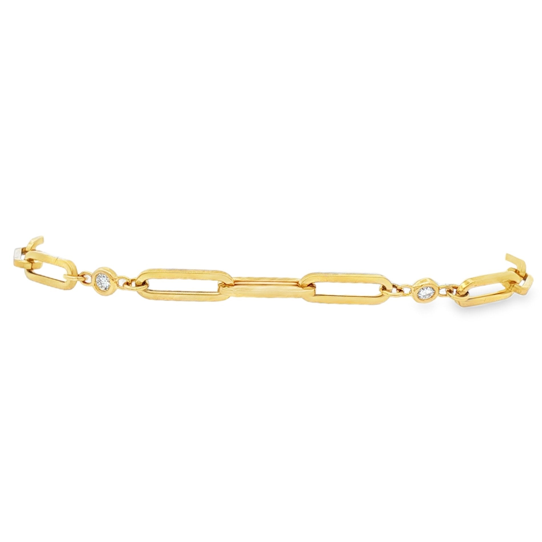 18kt Yellow Gold Diamond Link Bracelet