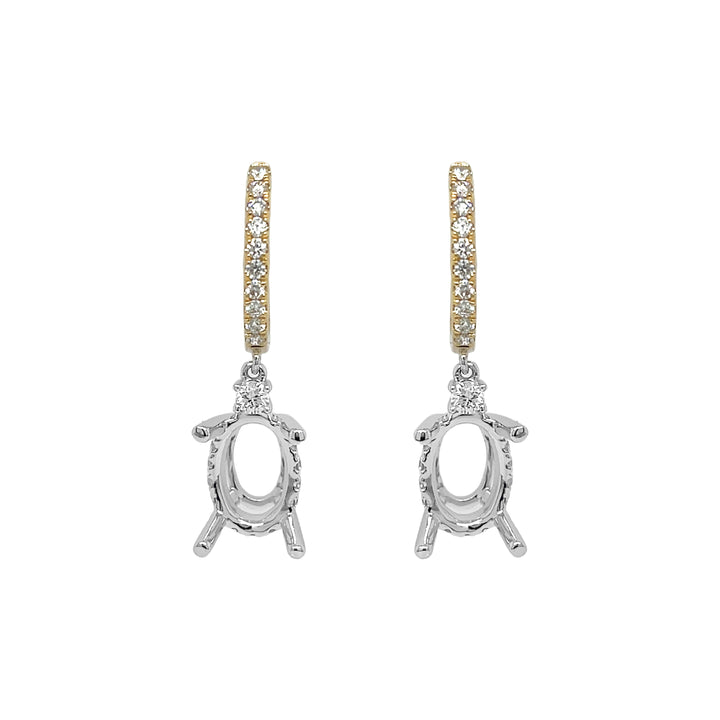 18kt Yellow and White Gold Diamond Dangling Earring Mounting