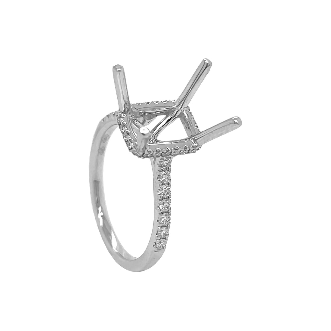 18kt White Gold Diamond Semi-mount