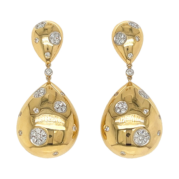 18kt Yellow Gold Diamond Earrings