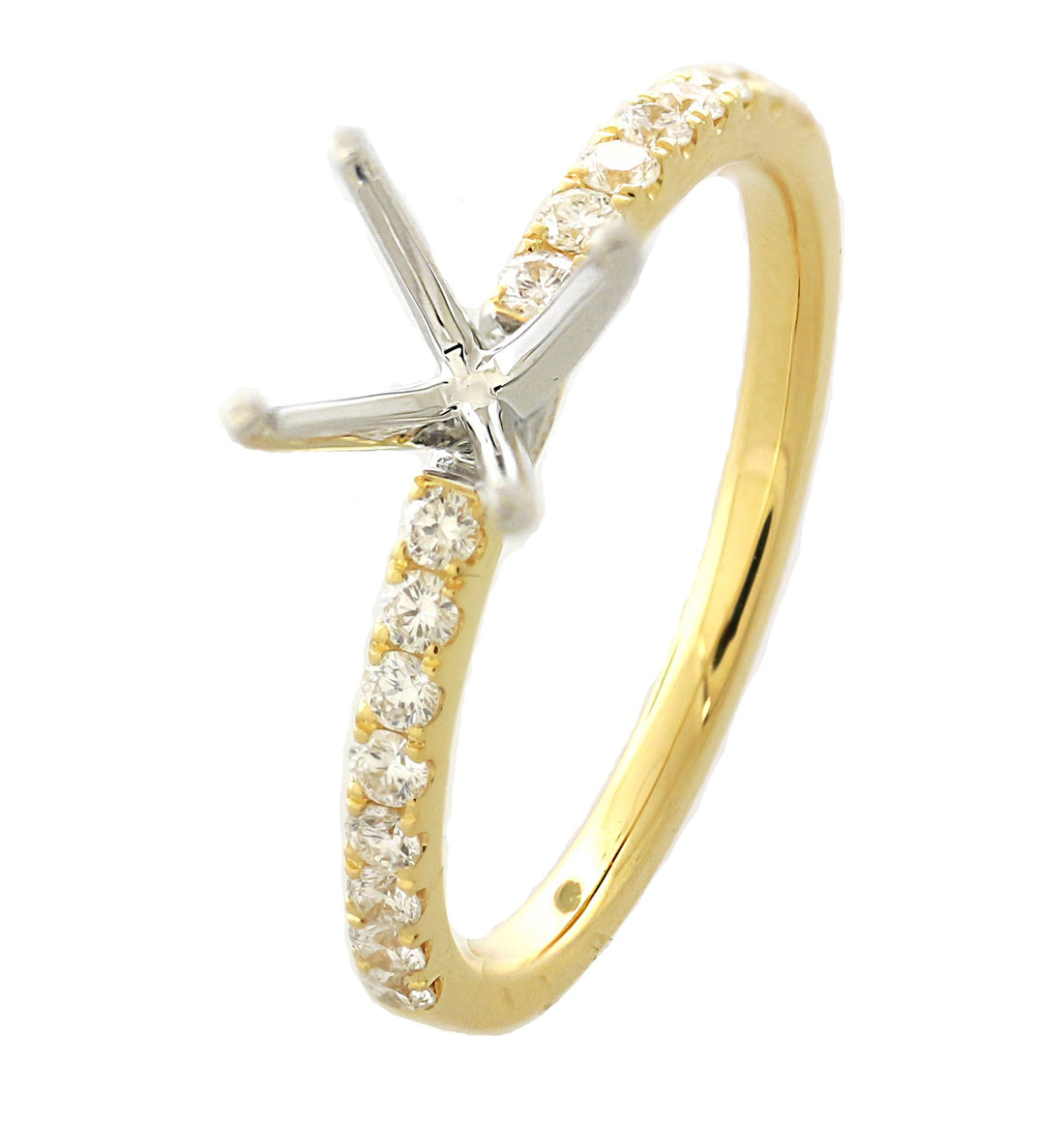18kt Yellow And White Gold Diamond Semi Mount