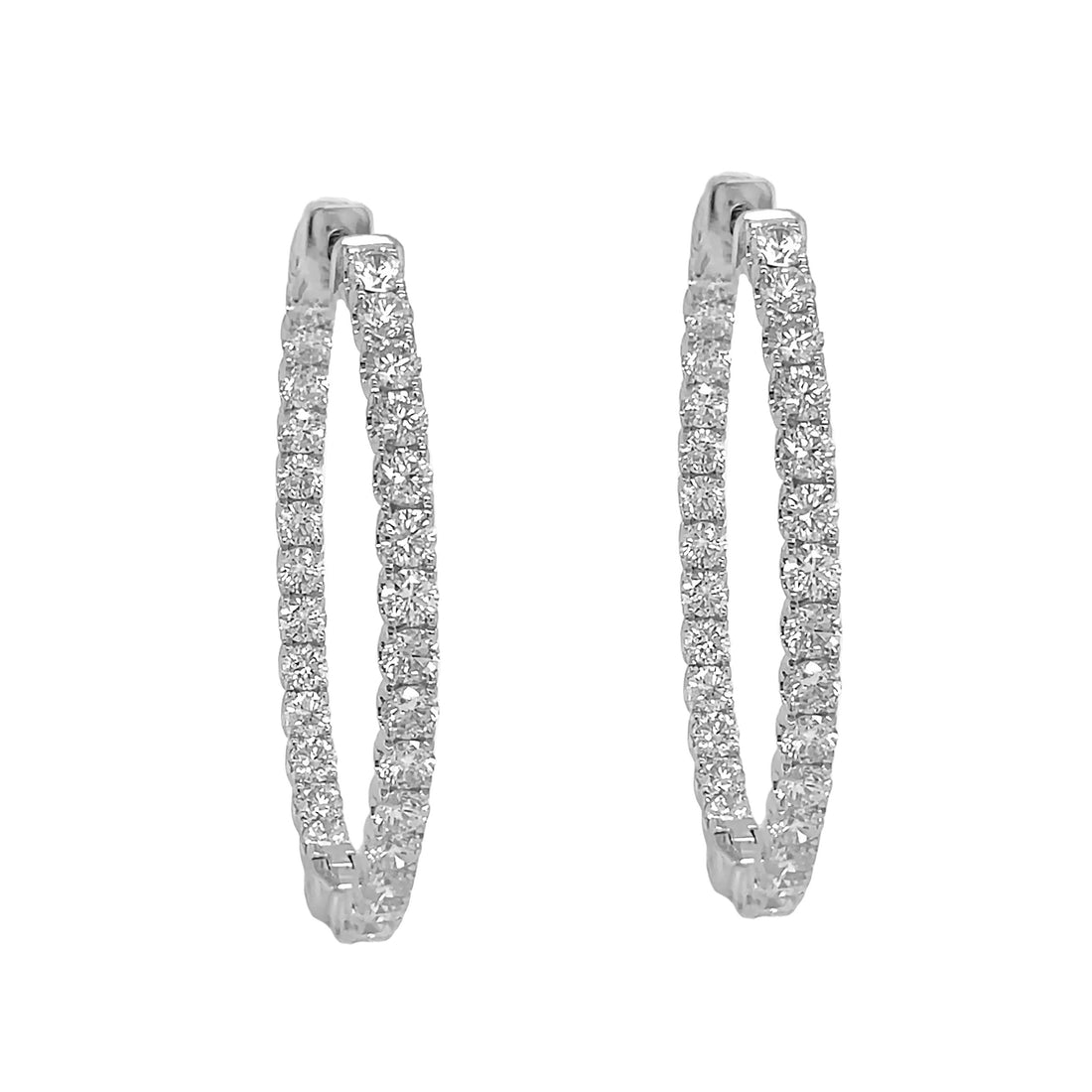 18kt White Gold Diamond Inside-out Hoops
