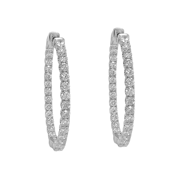 18kt White Gold Diamond Inside-out Hoops