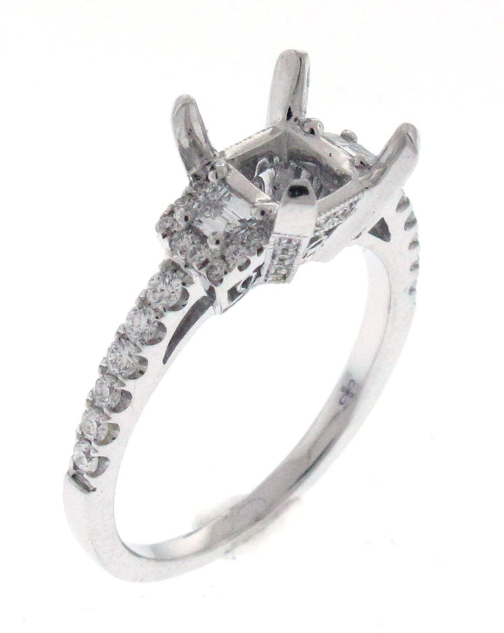 18kt White Gold Diamond Semi Mount