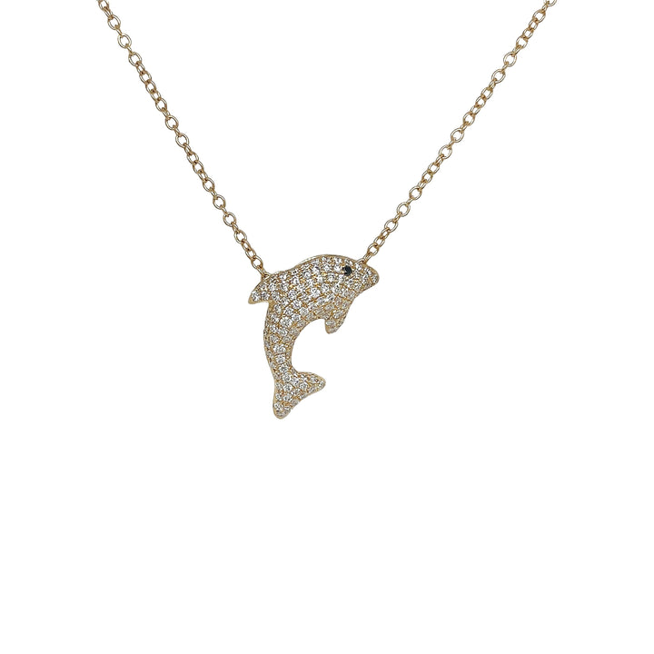 18kt Yellow Gold Diamond Fish Pendant