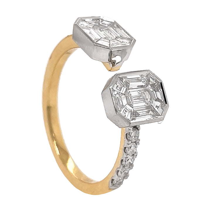 18kt Yellow and White Gold Diamond Ring.