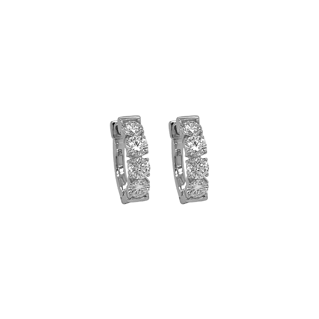 18kt White Gold Diamond Huggie Earrings