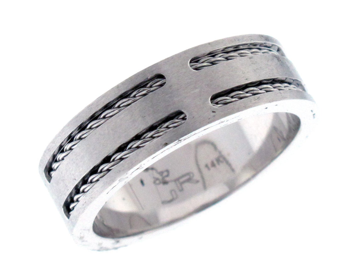 14kt White Gold Men's Wedding Band