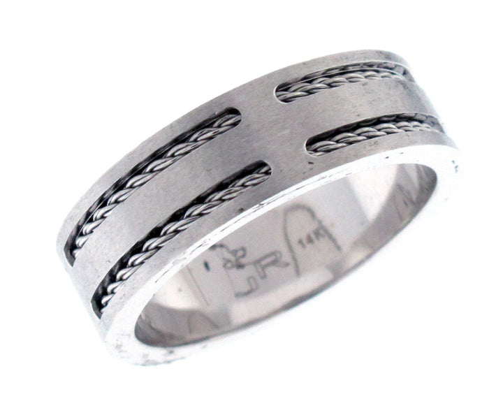 14kt White Gold Men's Wedding Band