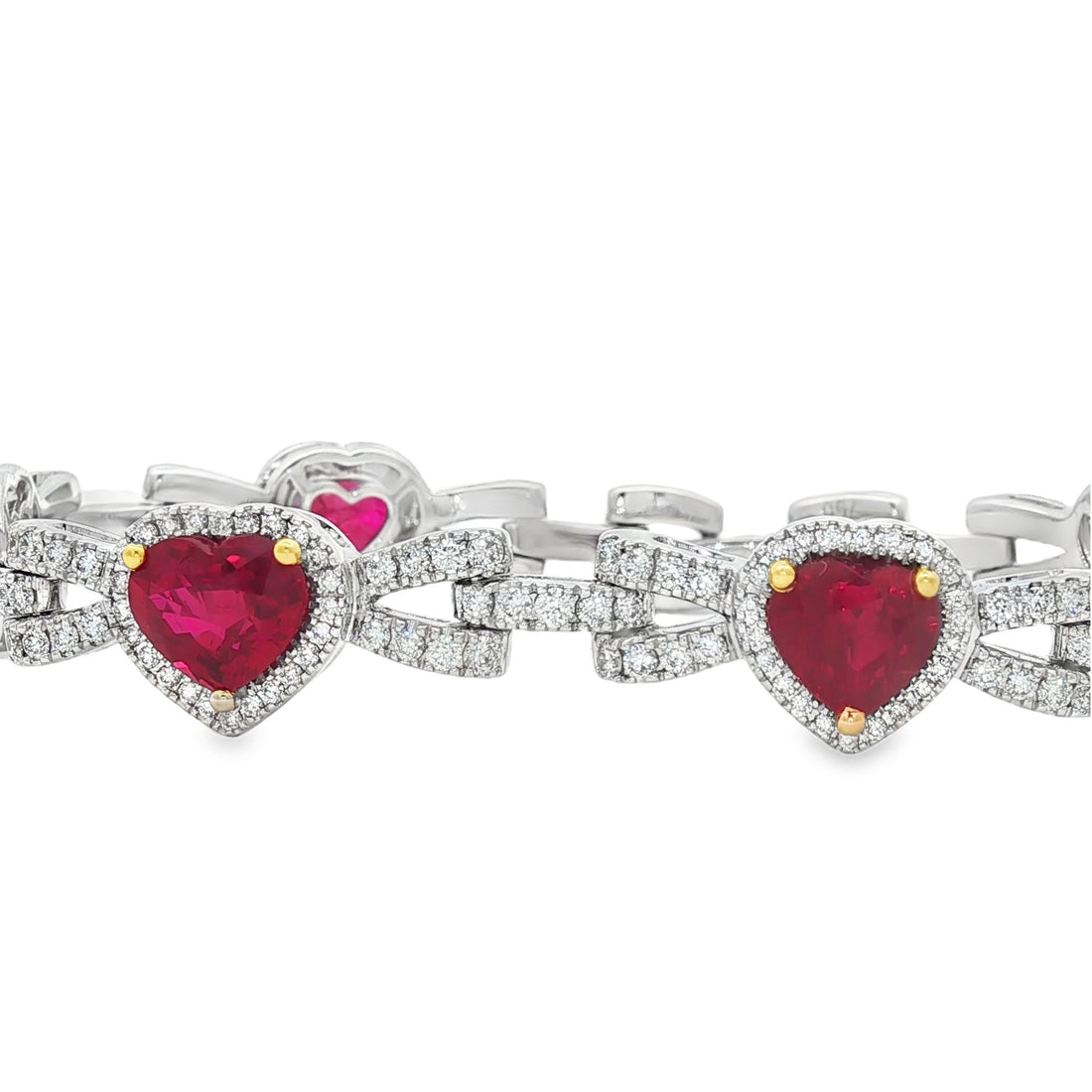 18kt White Gold Diamond And Ruby Bracelet