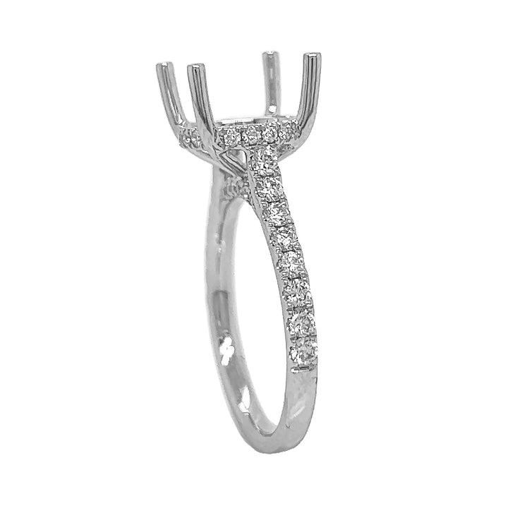 18kt White Gold Diamond Semi Mount
